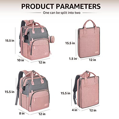 Diaper Backpack With Laptop Bag Pale Pink 06