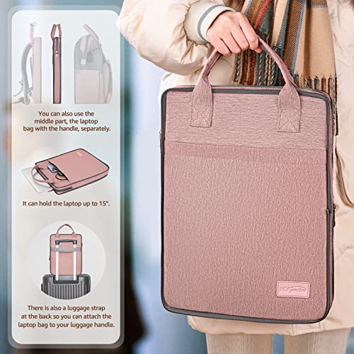 Diaper Backpack With Laptop Bag Pale Pink 03